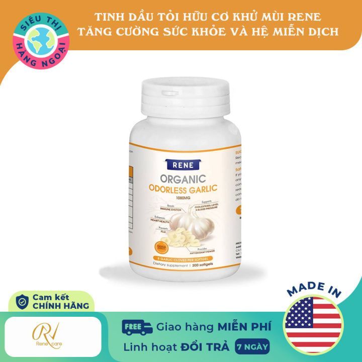 No. 8 - Tinh Dầu Tỏi Rene Organic Odorless Garlic200 viên - 4