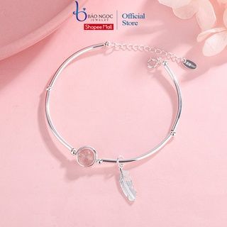 No. 4 - Vòng Tay Nữ Bạc Dâu Tây Lông Vũ Bảo Ngọc JewelryXB-L37 - 1