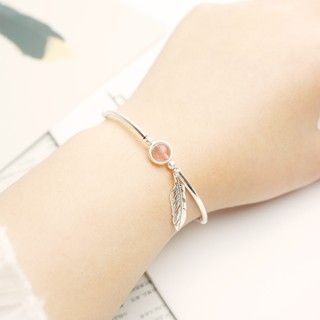 No. 4 - Vòng Tay Nữ Bạc Dâu Tây Lông Vũ Bảo Ngọc JewelryXB-L37 - 2