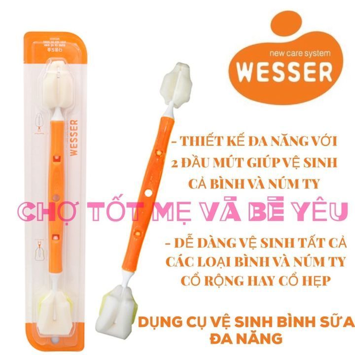 No. 4 - Cọ Rửa Bình Sữa 2 Đầu Wesser - 2