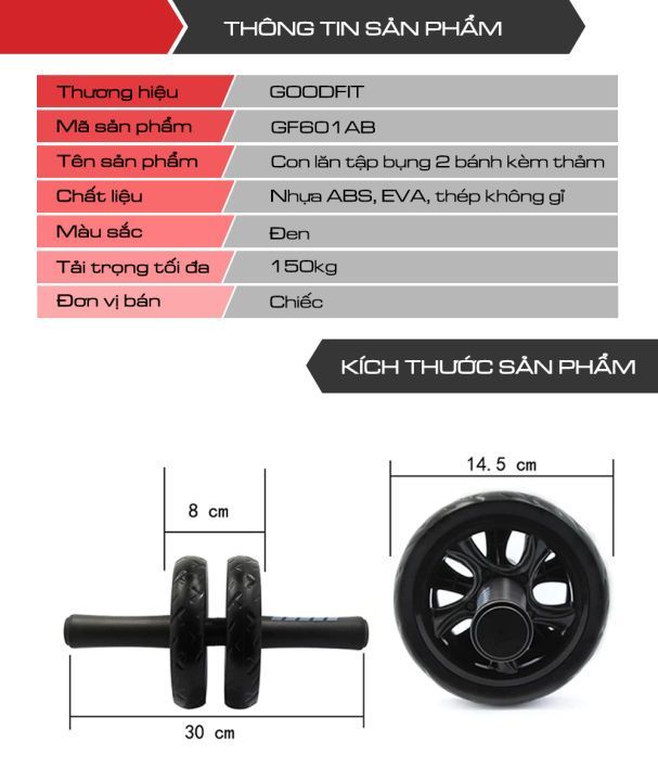 No. 7 - Con Lăn Tập Bụng 2 BánhGF601AB - 2