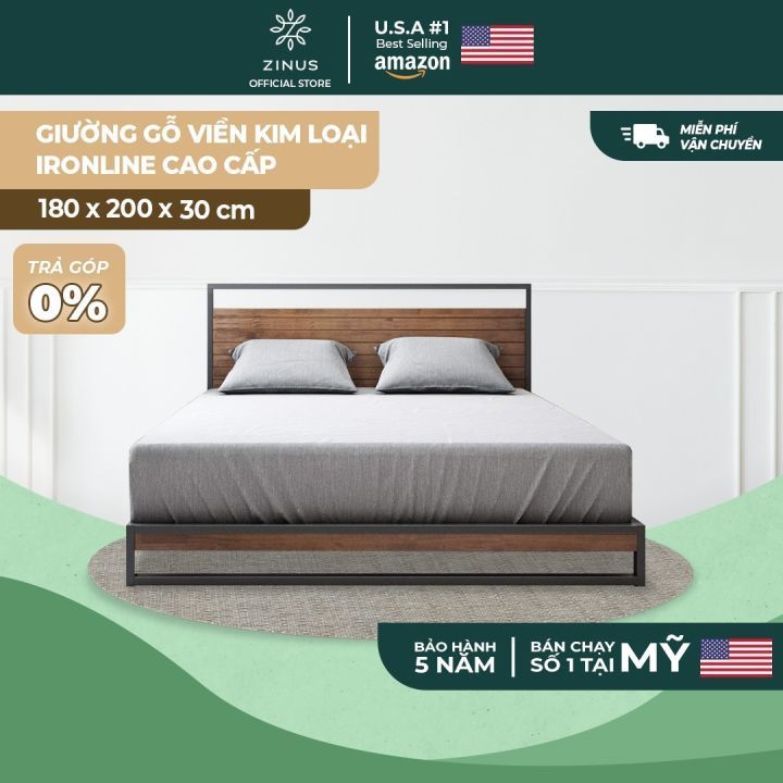 No. 4 - Giường Ngủ Hiện Đại Gỗ Khung Kim Loại Ironline Platforma Bed - 6