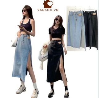 No. 4 - Chân Váy Jeans Xẻ Chân UNIZCvJeanXe - 4