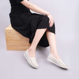 No. 1 - Giày Mọi Moccasin Da Bò Thật Đế Cao Su Pixie X482 - 5