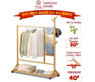 No. 5 - Giá Kệ Treo Quần Ao Đa Năng Gỗ Tre Vango - 5