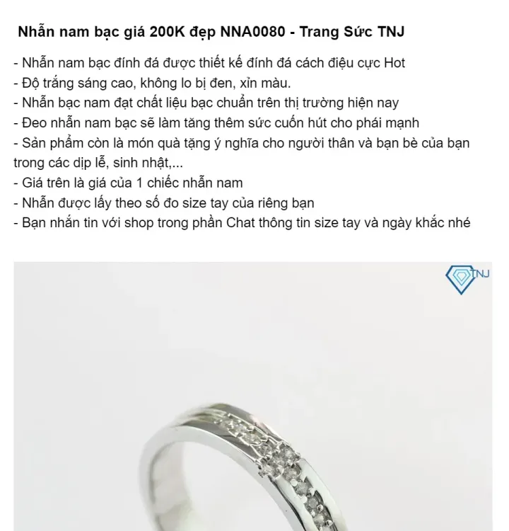 No. 2 - Nhẫn Bạc Nam Trơn TNJNNA0125 - 3