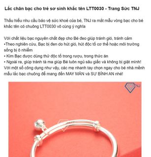 No. 4 - Vòng Bạc Cho Bé LTT0030 - 6