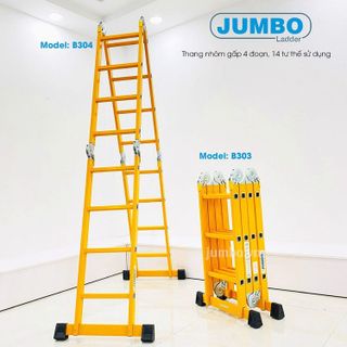 No. 1 - Thang Nhôm Gấp 4 Đoạn Jumbo LadderB303 - 4