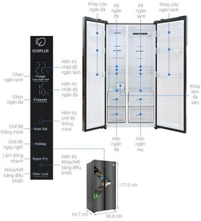 No. 4 - Tủ Lạnh AQUA Side By SideAQR-S541XA - 2