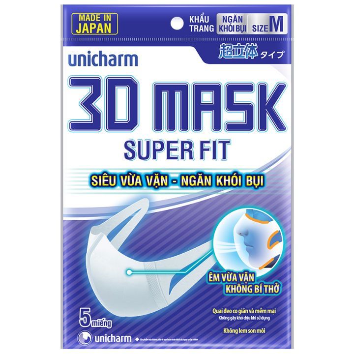 No. 5 - Khẩu Trang Trắng 3D Mask Unicharm Super Fit - 2