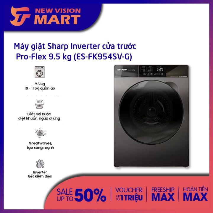 No. 3 - Máy Giặt SHARP Inverter 9.5Kg ES-FK954SV-GES-FK954SV-G - 1