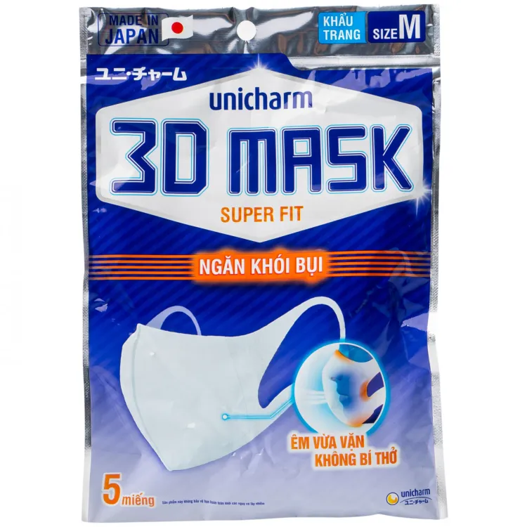 No. 5 - Khẩu Trang Trắng 3D Mask Unicharm Super Fit - 1