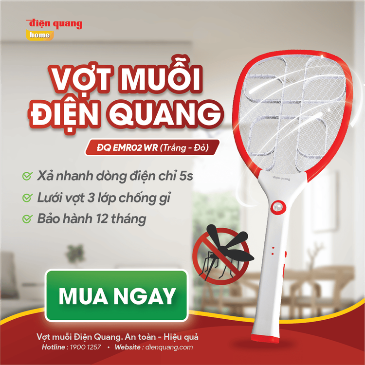 No. 6 - Vợt Muỗi Điện Quang ĐQ EMR02 WR - 1