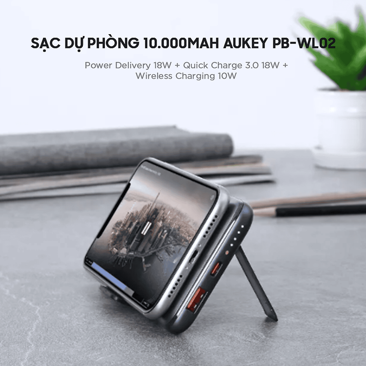 No. 4 - Sạc Dự Phòng Không Dây Aukey PB-WL02 - 1