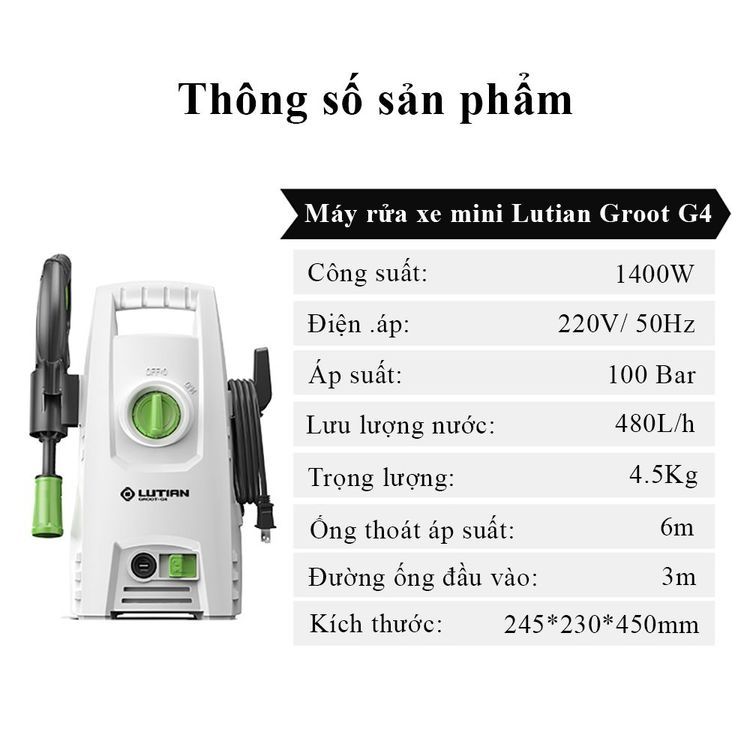 No. 7 - Máy Rửa Xe Cao Áp Mini ABG Lutian G4 - 1