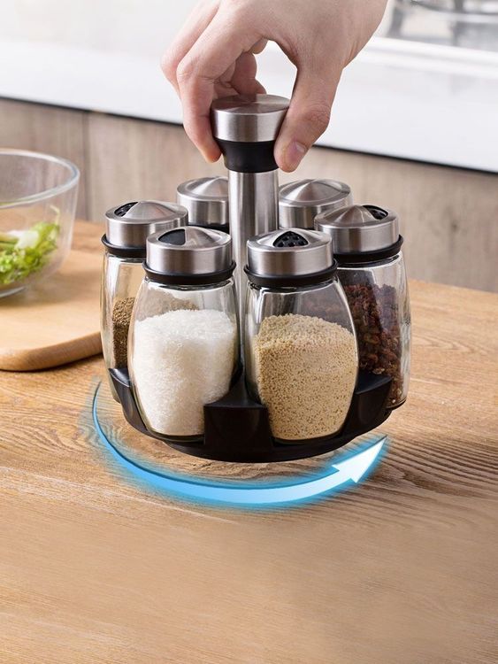 No. 4 - OEM Set 6 Lọ Đựng Gia Vị Xoay 360 Độ - 4