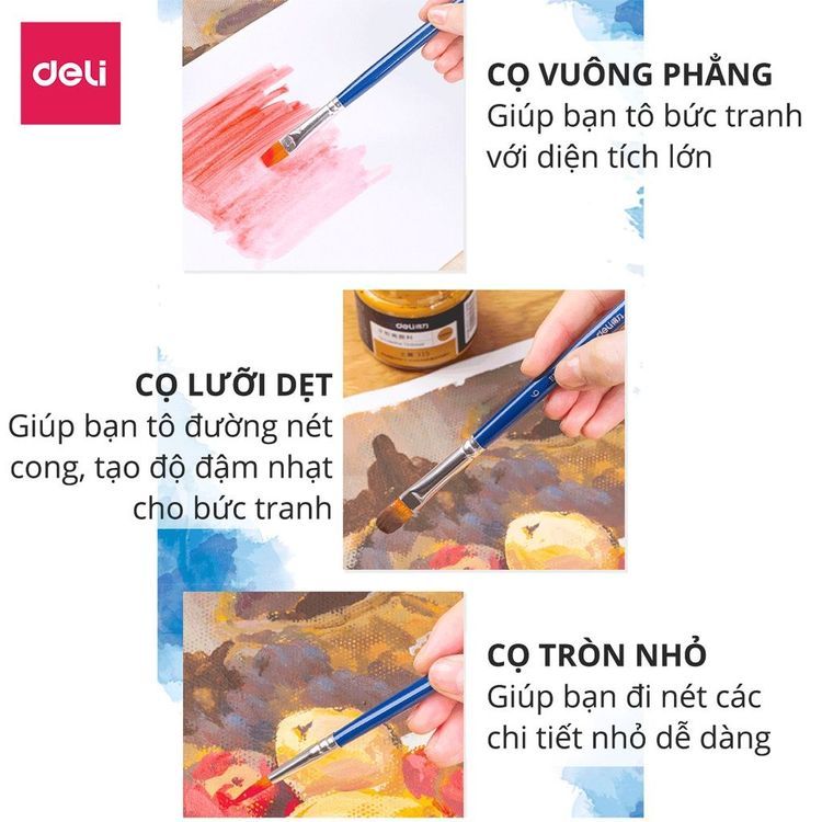 No. 4 - Bộ Cọ Vẽ Màu Nước Chuyên Nghiệp Deli73885/73866/73867 - 4