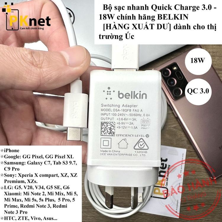 No. 1 - Sạc Không Dây Quick Charge 3.0 Belkin - 3