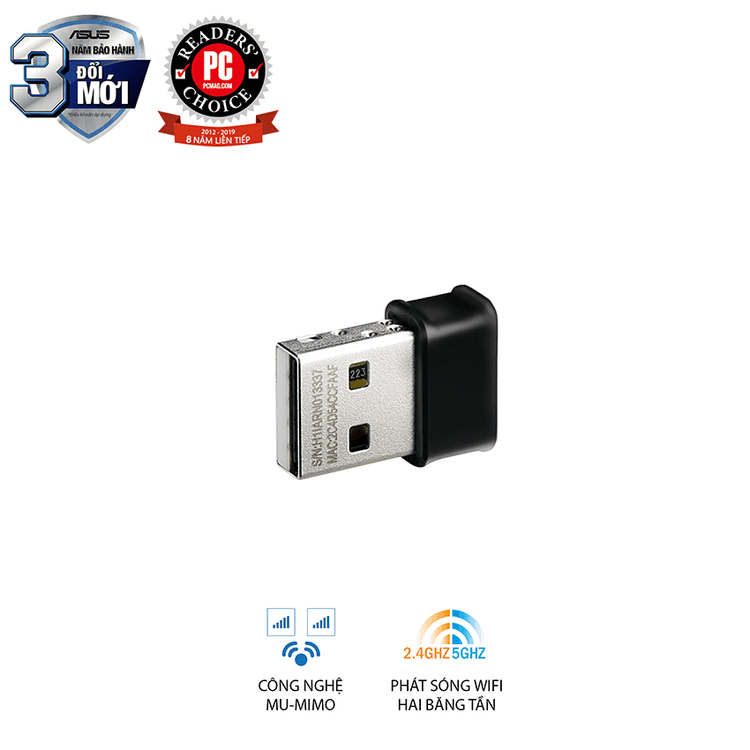 No. 5 - USB Wi-Fi Cho PC Asus USB-AC53 Nano - 2