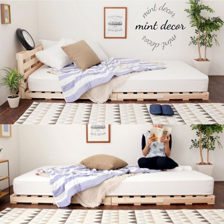 No. 6 - Giường Pallet Gỗ Thông Màu Trắng Gấp Gọn Cao Mint Decor - 4