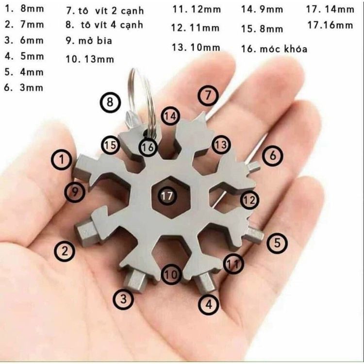 No. 8 - Cờ Lê Lục Giác Đa Năng Hình Bông Tuyết - 3