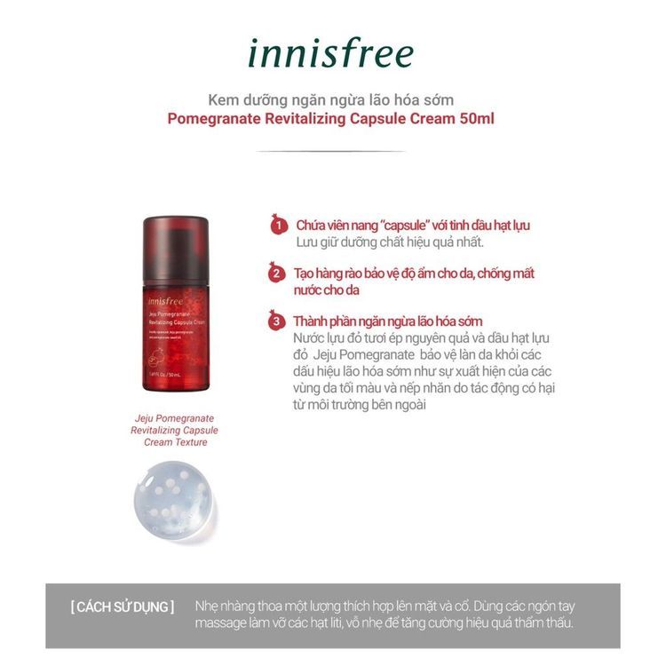 No. 2 - Kem Dưỡng innisfree Jeju Pomegranate Revitalizing Capsule Cream - 4