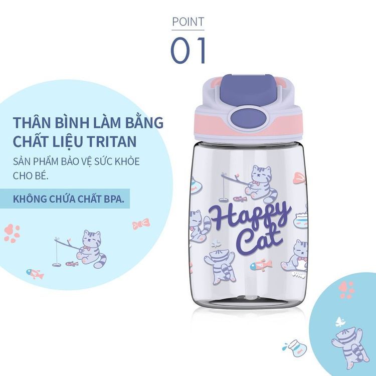 No. 4 - Bình Nước Trẻ Em Lock&Lock Straw Kids BottleABF655BLU - 4