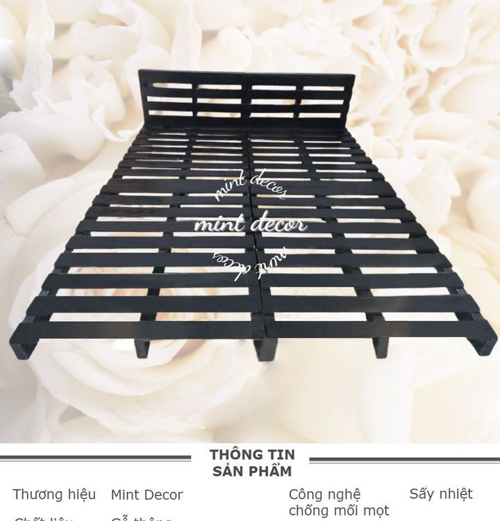 No. 6 - Giường Pallet Gỗ Thông Màu Trắng Gấp Gọn Cao Mint Decor - 2