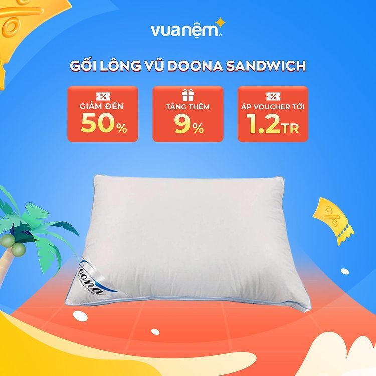 No. 5 - Gối Lông Vũ Sandwich Doona - 3