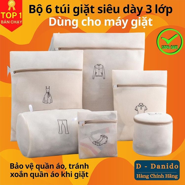 No. 1 - Bộ 6 Túi Lưới Giặt Đồ 3 Lớp - 1