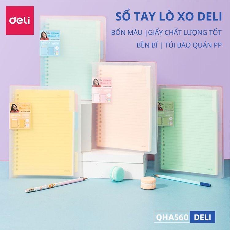 No. 3 - Vở Lò Xo Bìa Nhựa DeliQHB560 - 3