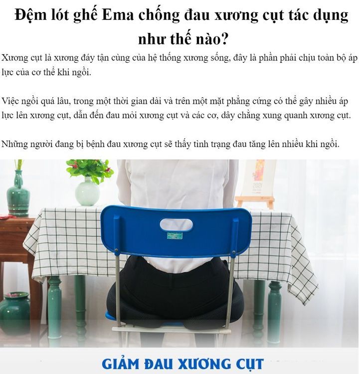 No. 1 - Đệm Ghế Chống Đau Xương Cụt Ema - 1