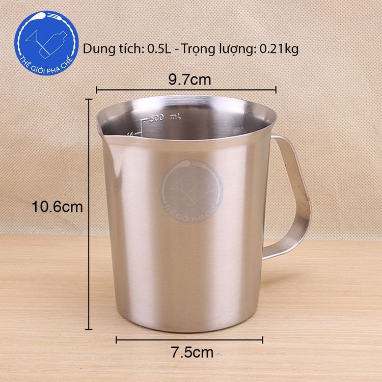 No. 6 - Cốc Đong Đánh Sữa Inox Chia Vạch - 3