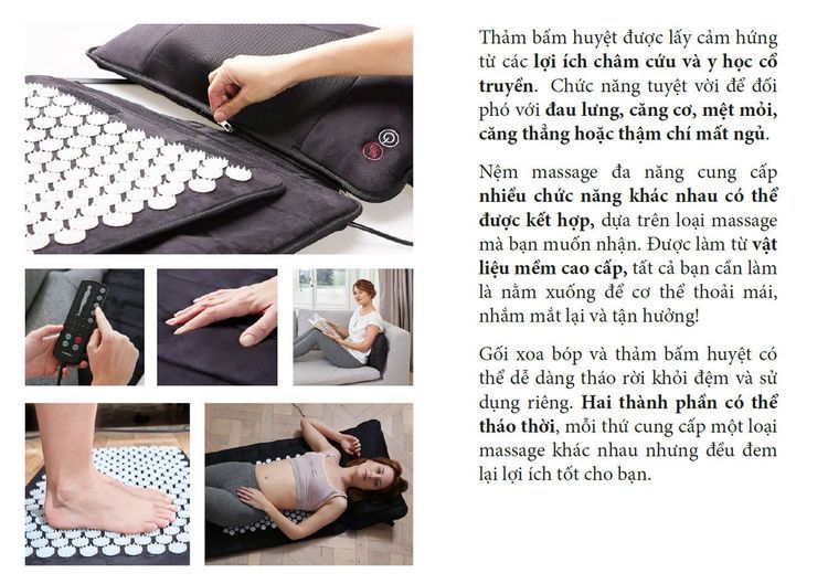 No. 6 - Đệm Massage Toàn Thân Có Gối Xoa Bóp Hồng Ngoại Lanaform Delight LA110316 - 4
