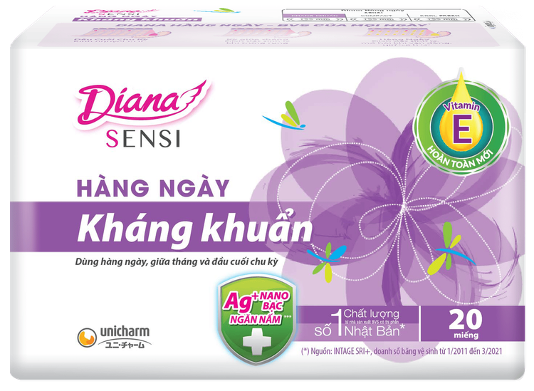 No. 3 - Băng Vệ Sinh Hàng Ngày Diana Sensi Kháng Khuẩn 8 miếng - 3