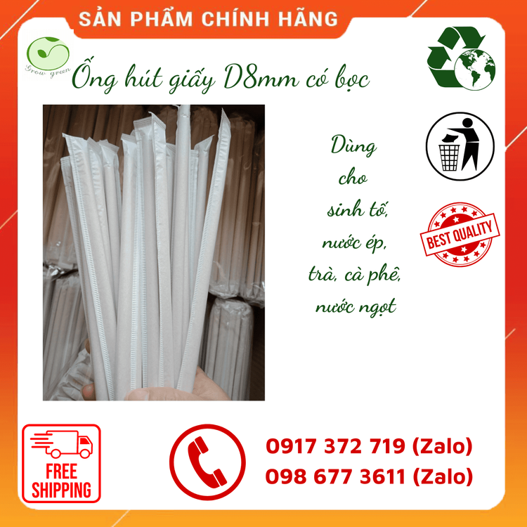 No. 3 - Ống Hút Giấy Growgreen - 1