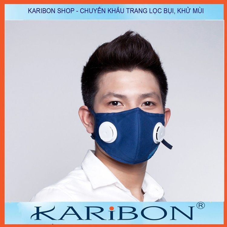 No. 3 - Khẩu Trang Đen Karibon Cotton - 3