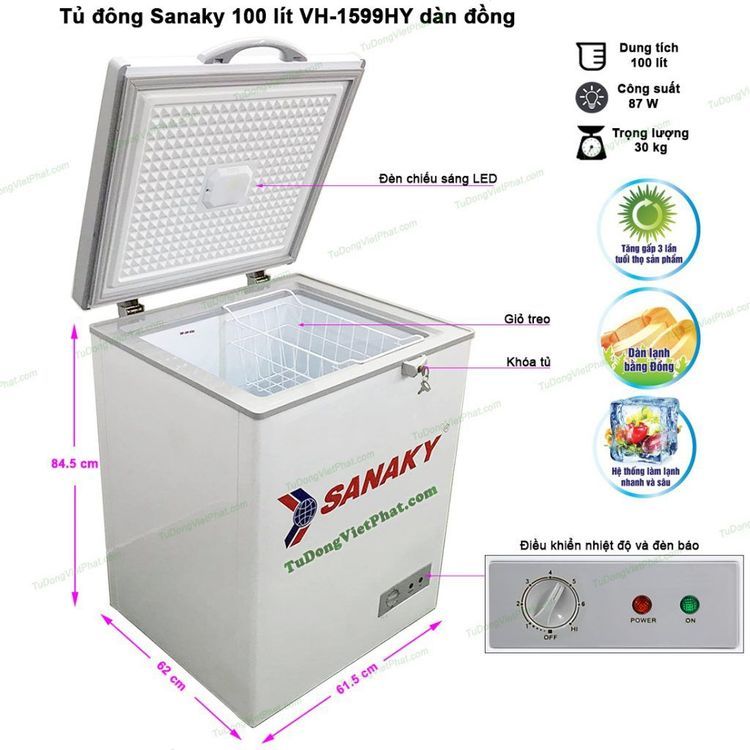 No. 5 - Tủ Đông Mini Sanaky VH-1599HY - 6