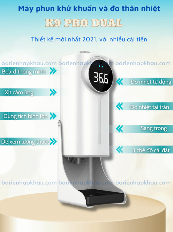 No. 5 - Máy Xịt Cồn Cảm Ứng Kèm Đo Nhiệt Độ DatkeysK9 Pro - 2