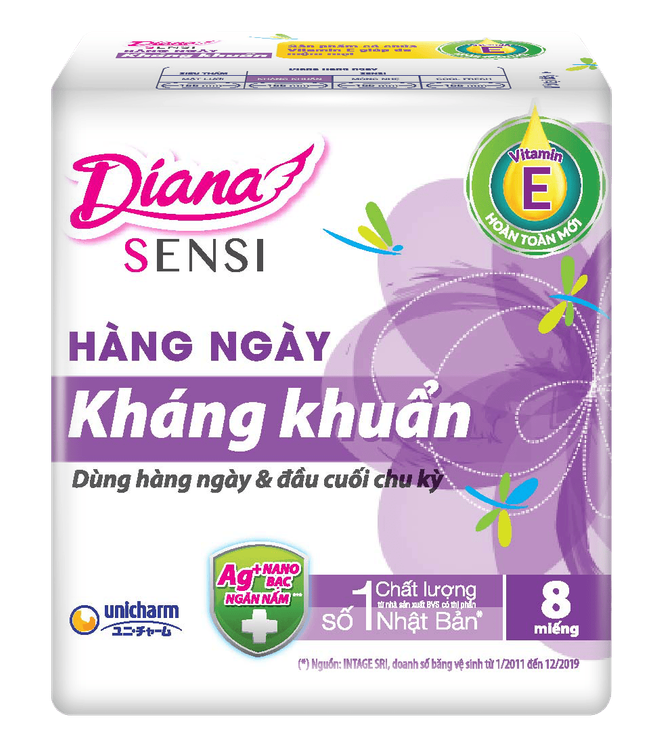 No. 3 - Băng Vệ Sinh Hàng Ngày Diana Sensi Kháng Khuẩn 8 miếng - 2