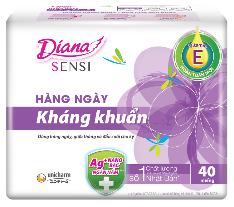 No. 3 - Băng Vệ Sinh Hàng Ngày Diana Sensi Kháng Khuẩn 8 miếng - 4