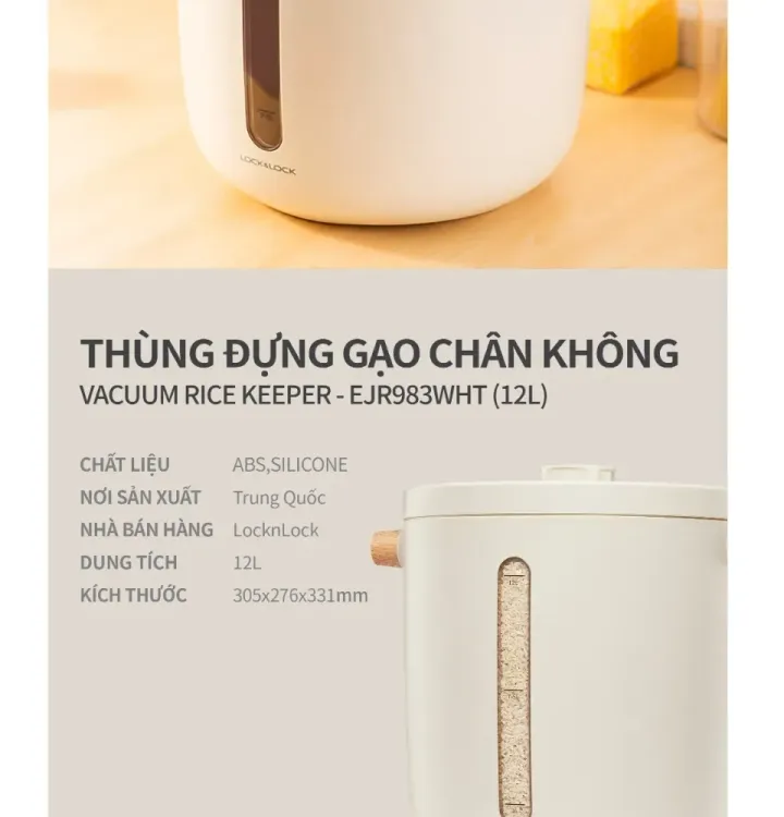 No. 4 - Hộp Đựng Gạo Chân Không Lock&LockEJR973WHT - 3