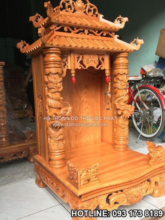 No. 5 - Bàn Thờ Ông Địa Gỗ Gõ Mái Chùa - 6