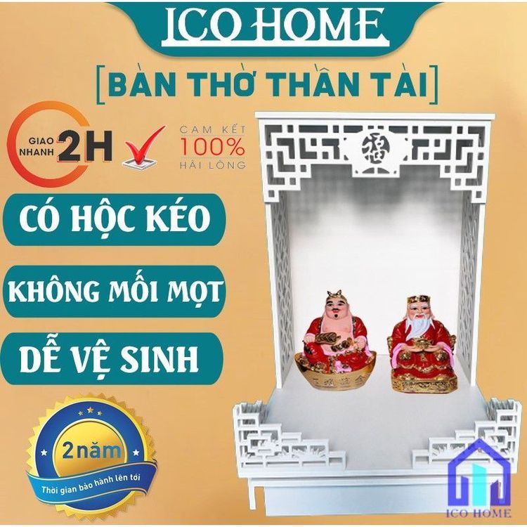 No. 3 - Bàn Thờ Ông Địa Gỗ Trắng ICO HOME - 5