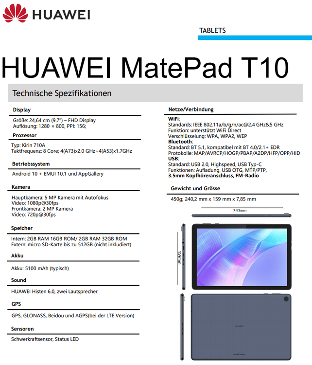 No. 6 - HUAWEI MatePad T10 - 2