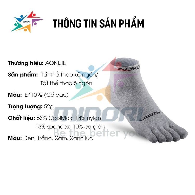 No. 5 - Tất Thể Thao Xỏ Ngón CoolmaxE4109 - 3