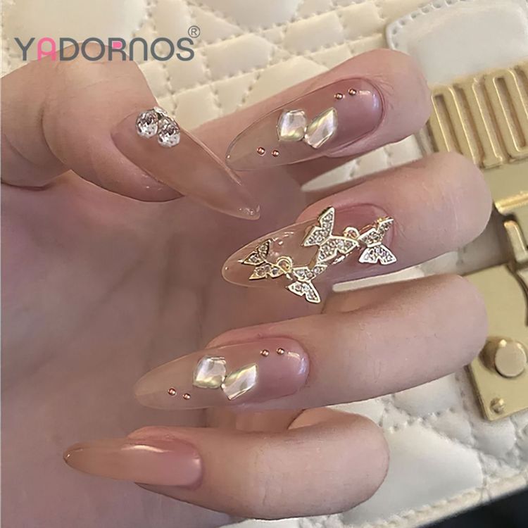 No. 5 - YADORNOS Set 24 Móng Tay Giả Phối Hình Bướm 3D - 3