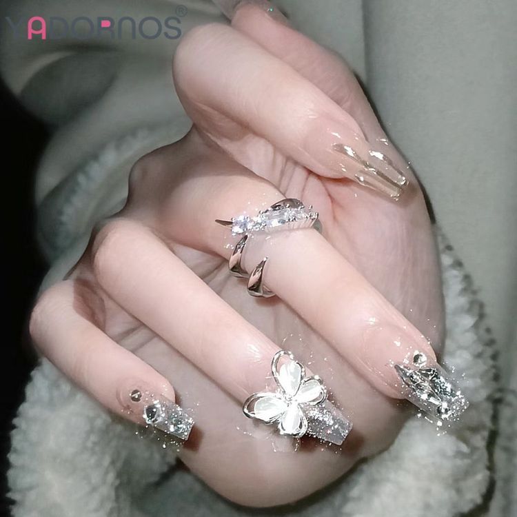 No. 5 - YADORNOS Set 24 Móng Tay Giả Phối Hình Bướm 3D - 1