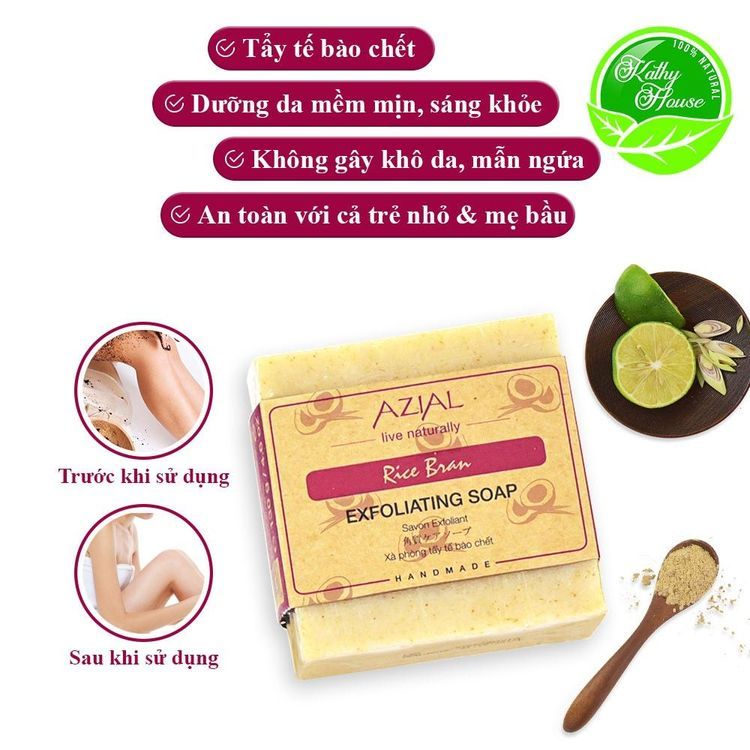 No. 5 - Rice Bran Xà Phòng Tẩy Tế Bào Chết Azial - 5