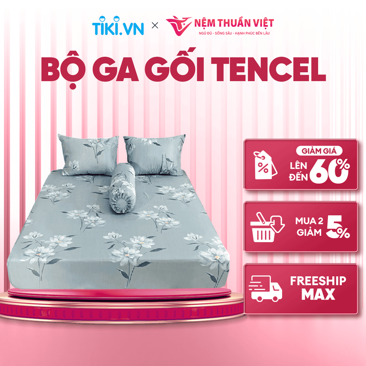 No. 7 - Bộ Ga 4 Món Tencel Thuần Việt T13 - 1